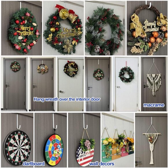 Over The Door Hooks White 4 Pack - Picture 2 of 6